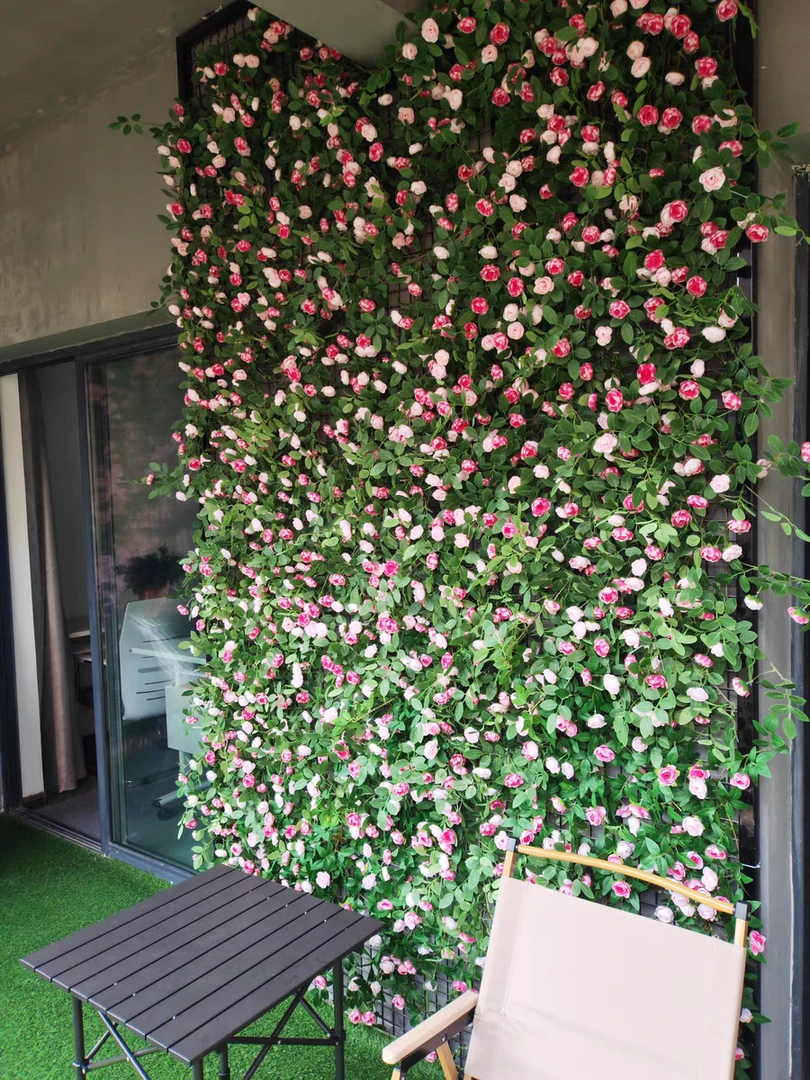仿真玫瑰花藤条塑料假花藤蔓植物空调管道装饰花遮挡摆设吊顶墙面