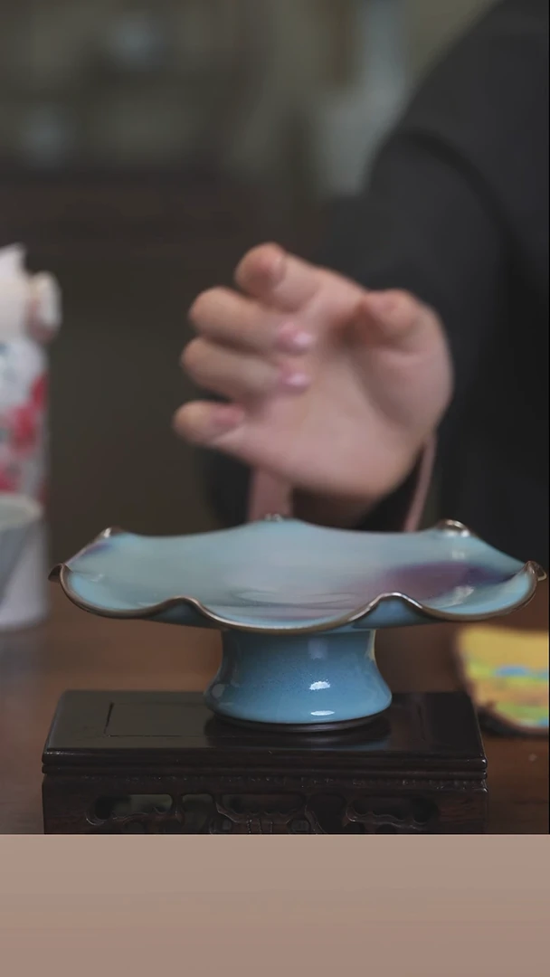 【闪购商品】清凉寺原产地仿古釉手工汝瓷钧瓷托盏