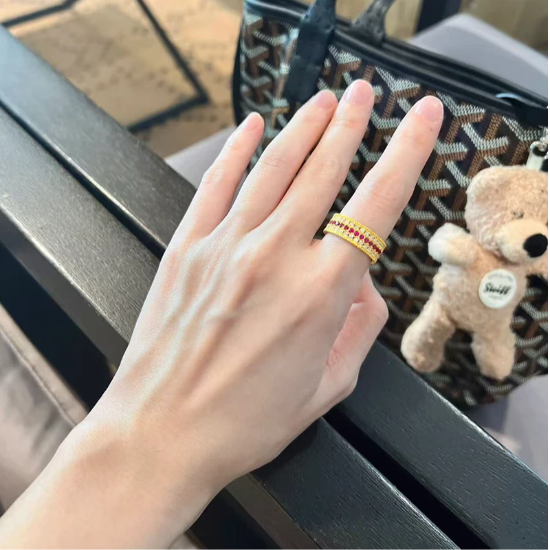 合金戒指 宝丫轻奢  T女式复古高级感个性镶嵌戒指K964