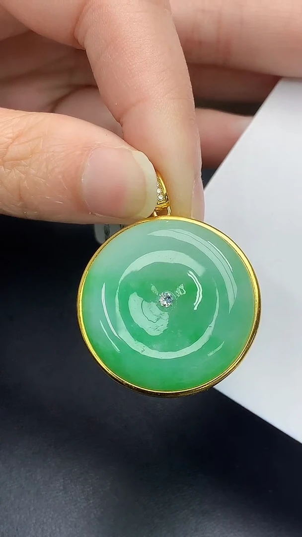 颈饰银S925镶嵌翡翠天然缅甸A货百元以上9元证书费自理