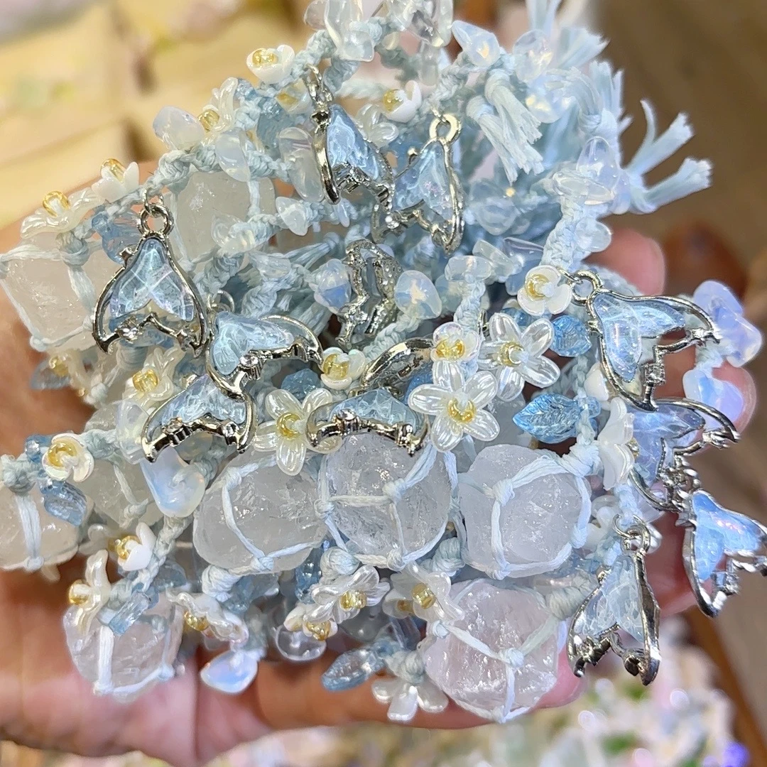 非金属布艺手链 手工Diy编制绳手链女款礼物macrame手作小仙女