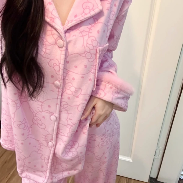 SIEOYJIEA/私迹【香韵天成长袖】轻奢海岛绒秋冬女款睡衣家居服套装