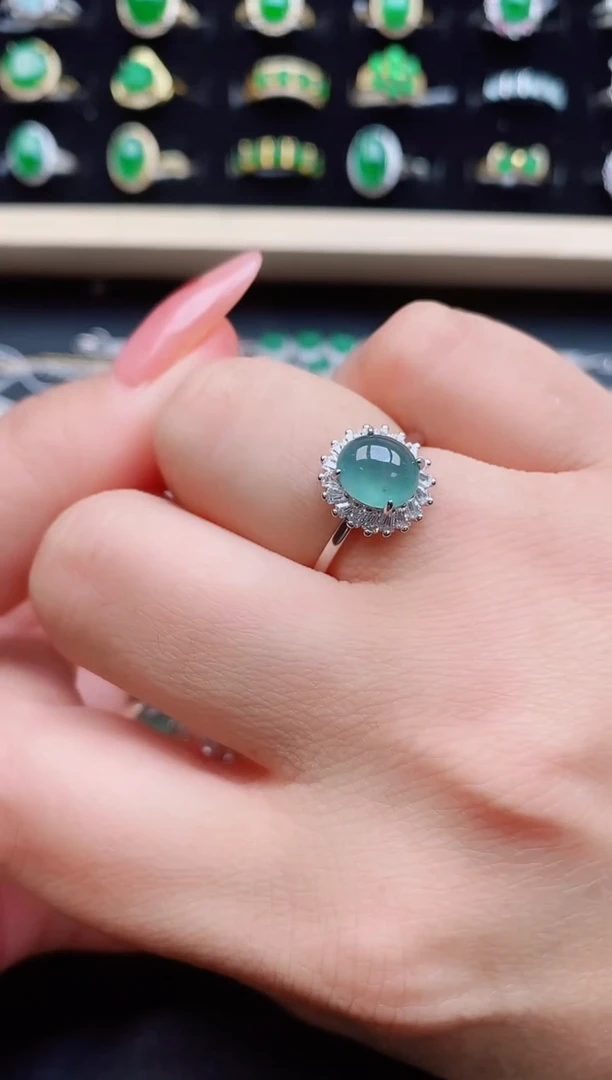 【闪购商品】翡翠戒指银S925镶嵌32312