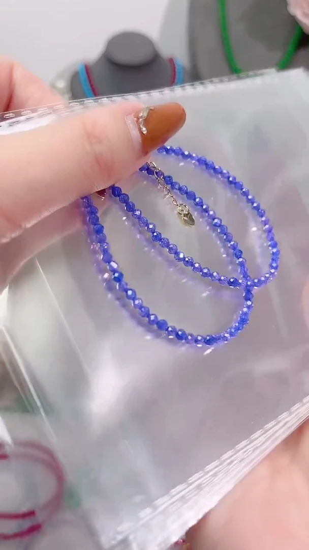 手链彩色蓝宝石银S925镶嵌紫49
