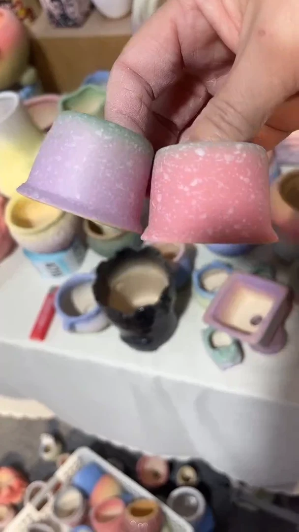 麦饭石粗陶多肉花盆两个