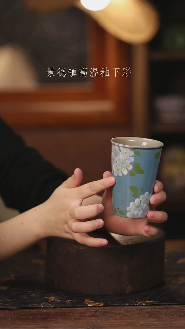 陶瓷景德镇高温釉下手绘陶瓷@L034@