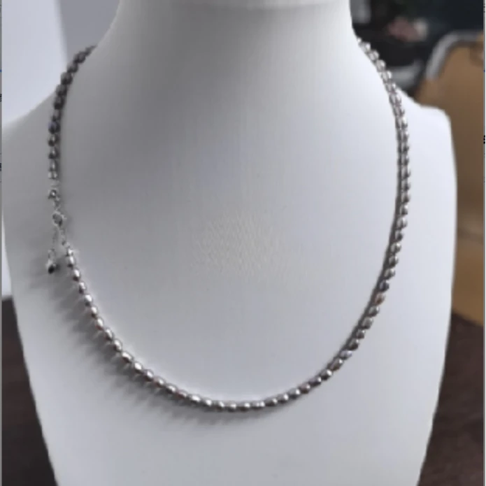 5A强光炫彩妖紫色3-4mm野生 keshim珍珠项链