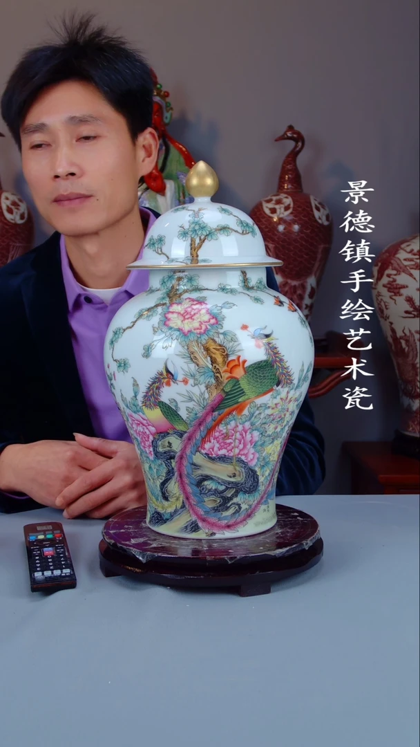 摆件陶景德镇手工手绘陶瓷摆件57