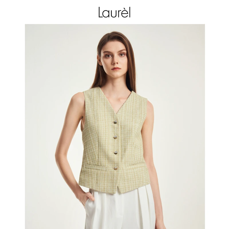 【晨粉专享】Laurel新款时尚小香风马甲女LWD346B01000