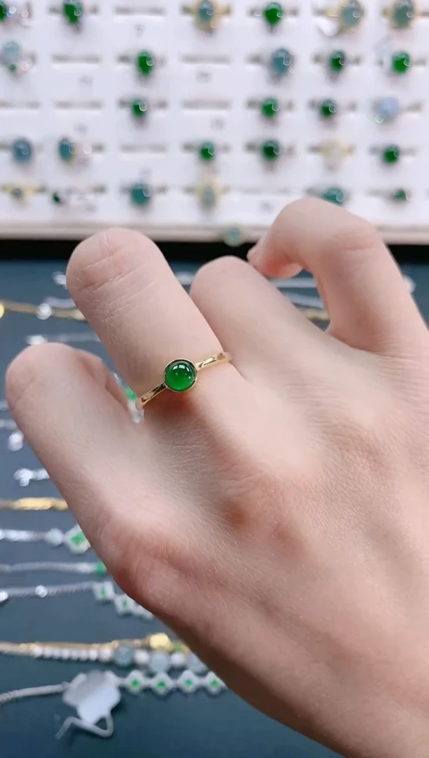 【闪购商品】翡翠戒指银S925镶嵌天然翡翠