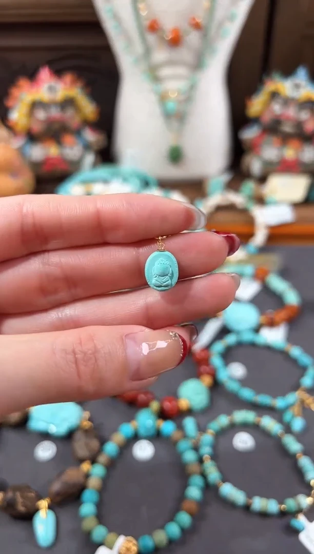 【闪购商品】绿松石提溜18K金镶嵌绿松石提溜