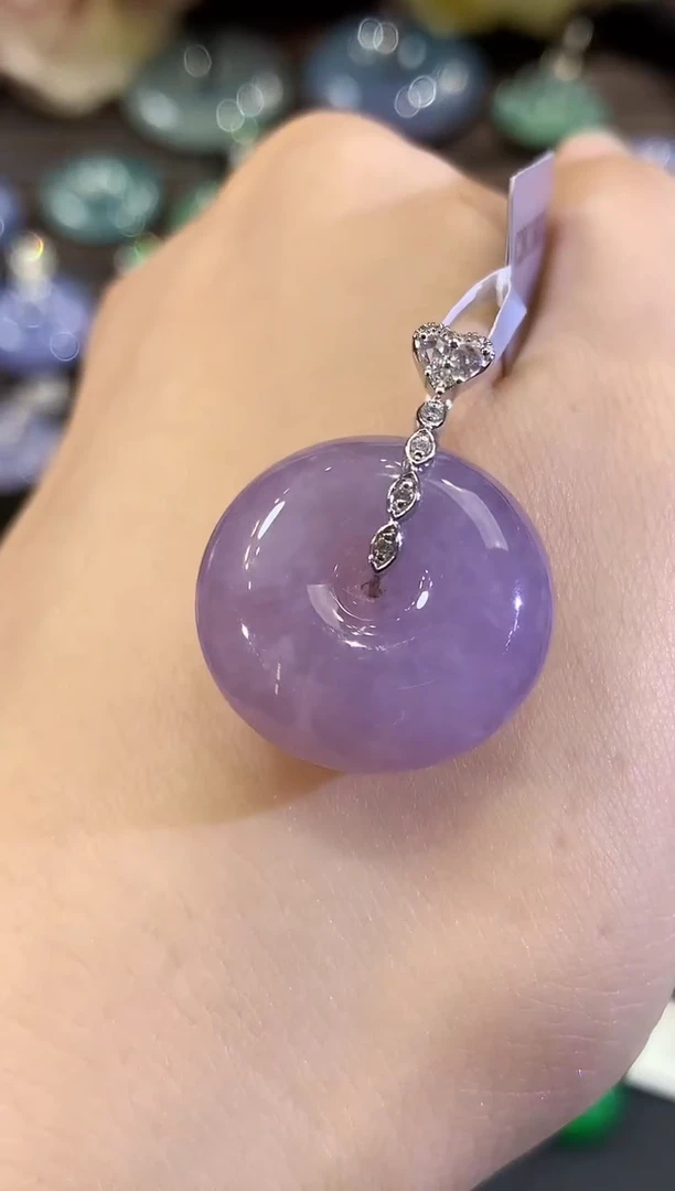 吊坠(不含链)未镶嵌翡翠B182 紫货有色差