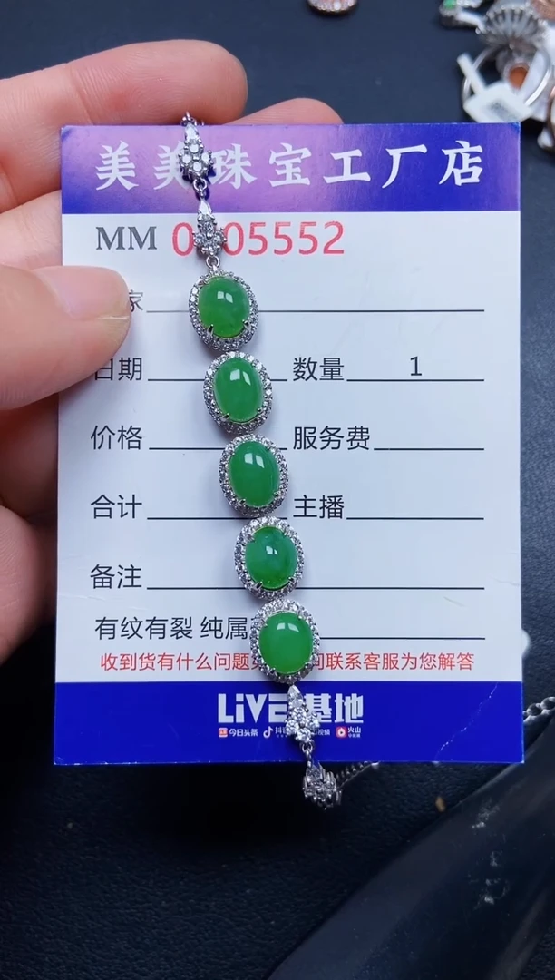 翡翠银S925镶嵌颈饰5552