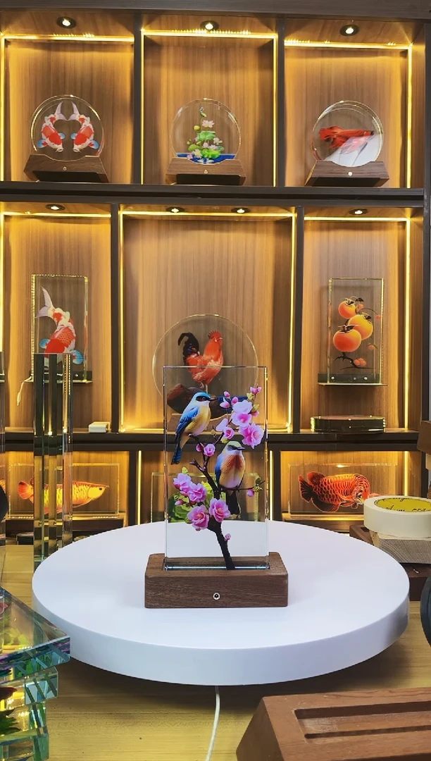 有机玻璃天*细微尺寸20*10*4喜上眉梢+底座