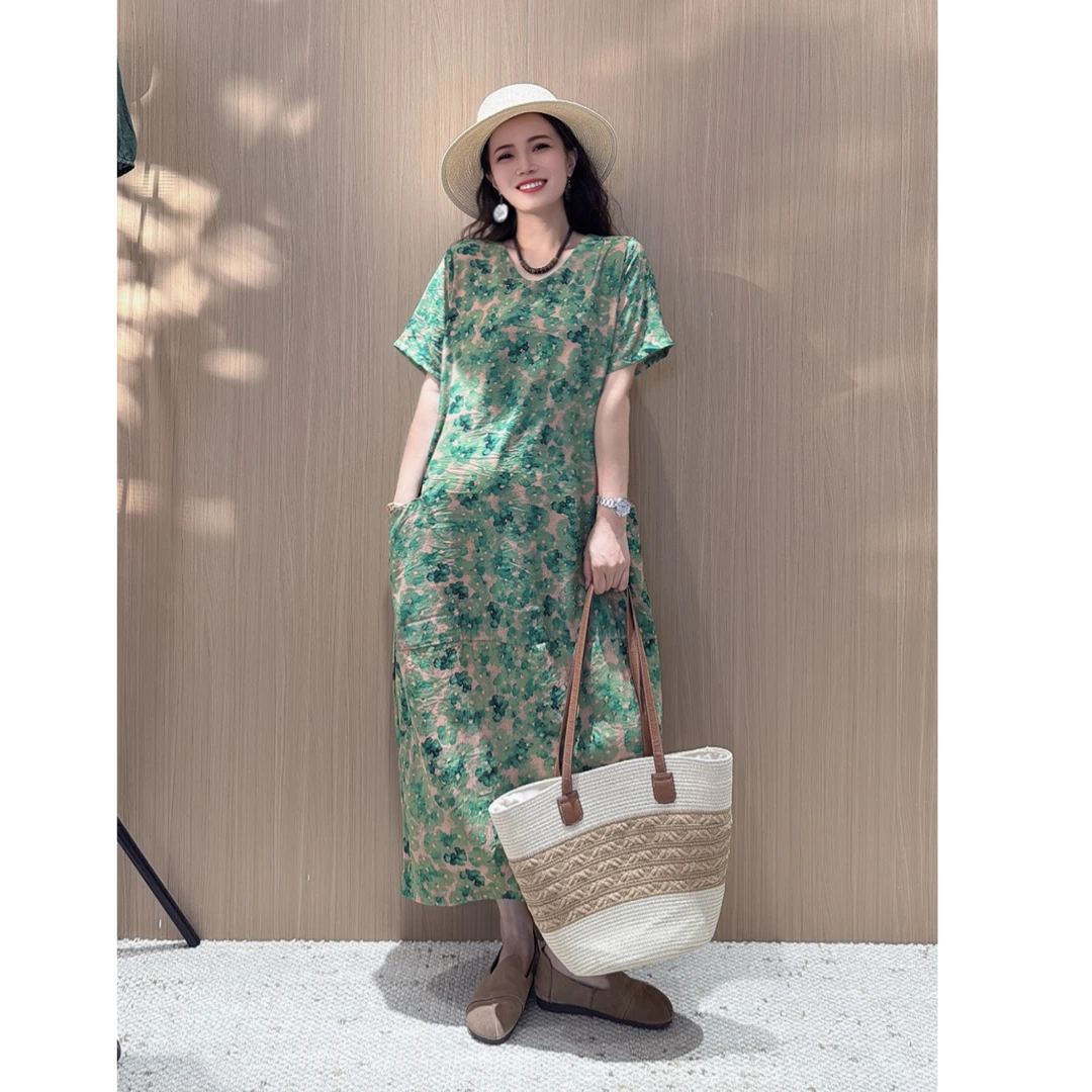 2980新款夏季优雅减龄清爽碎花连衣裙QZ