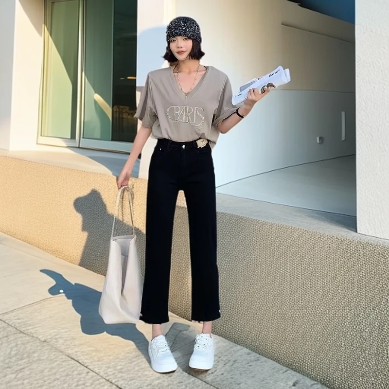 35321#【木兮兮专属】2025年春季新款气质显瘦修身百搭牛仔裤女