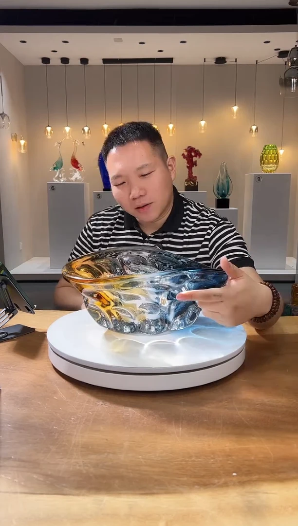 【闪购商品】茶宠巴比特美学 蓝金撞色果盘 大号