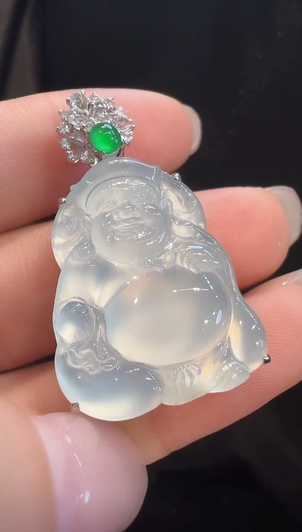 吊坠(不含链)18K金镶嵌翡翠AL6