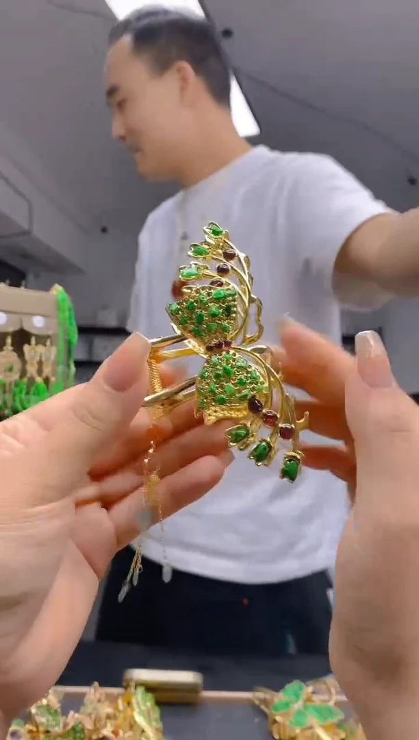 【闪购商品】翡翠耳饰合金74翡翠发簪