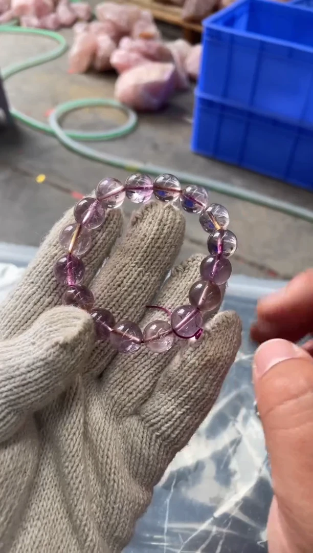 【闪购商品】水晶卡12mm未镶嵌天然紫黄超七手串拍2单99发1