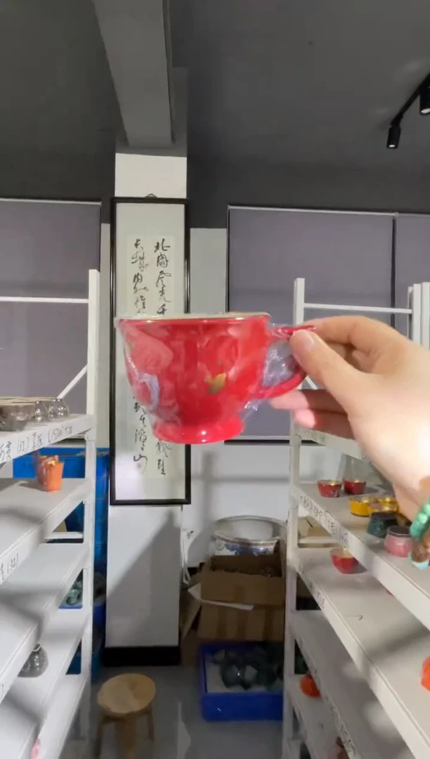 杯【宜景窑中国红鎏金系列】马克杯