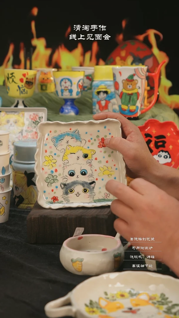 【闪购商品】摆件亲工手绘陶瓷-