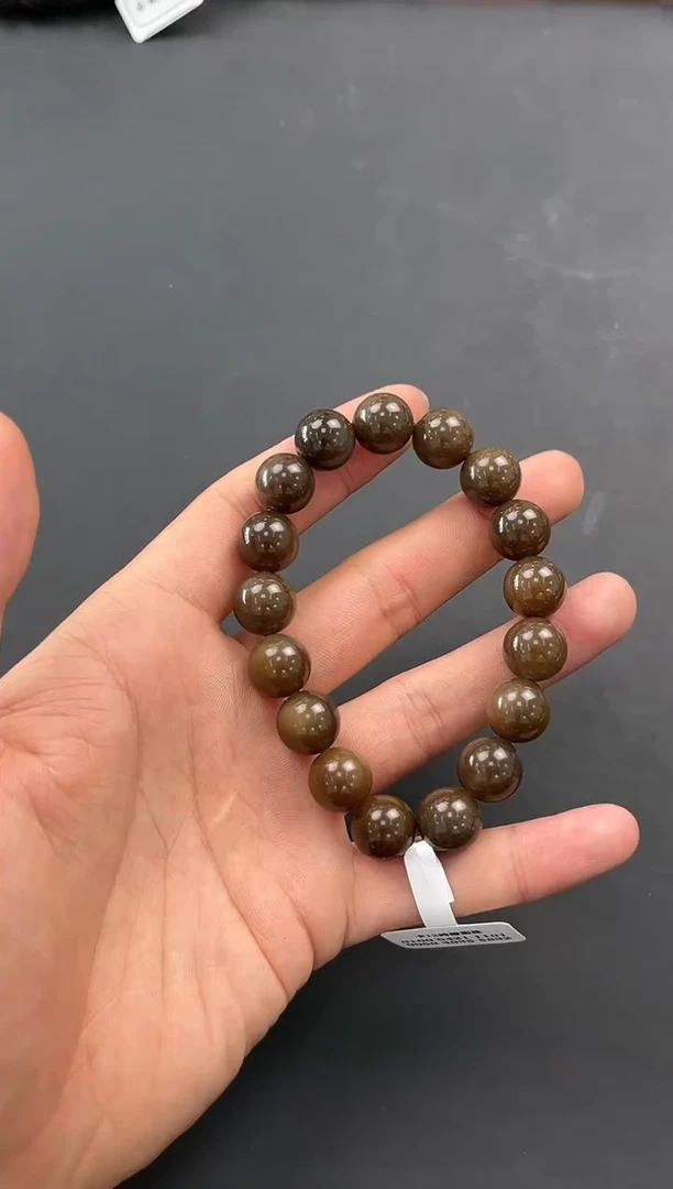 未镶嵌手串和田玉且末金山纯糖手串卡12微色差