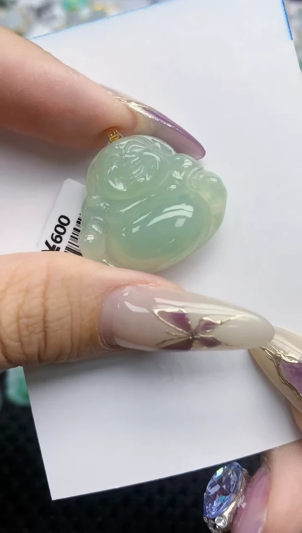 翡翠挂件18K金镶嵌385   天然翡翠A货