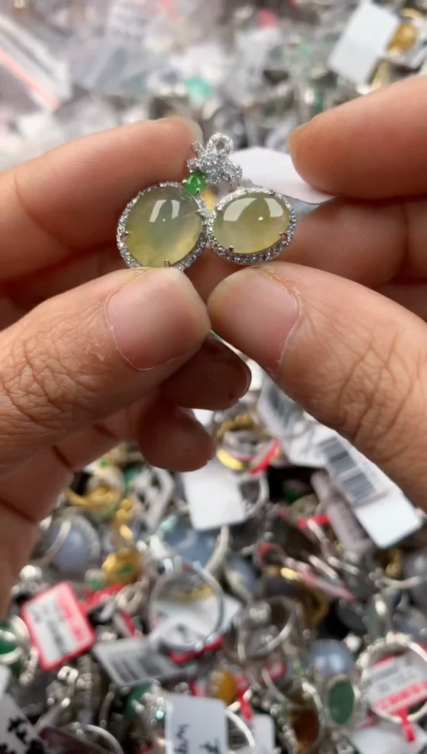 银S925镶嵌戒指翡翠2222----2