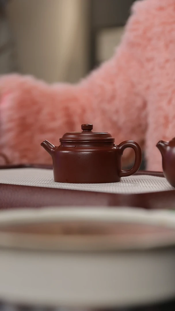 【闪购商品】紫砂茶壶hd紫袍玉砂 德钟 150cc+寿桃套组