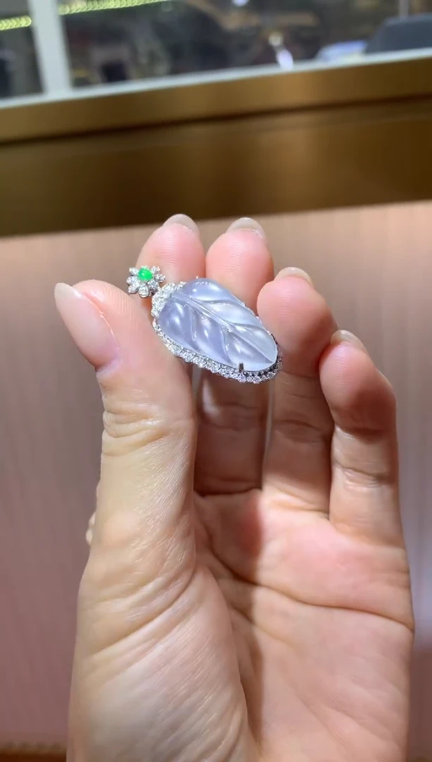 【闪购商品】翡翠颈饰18K金镶嵌不退不换1