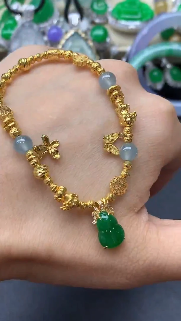 18K金镶嵌手链翡翠516-中国好珍宝