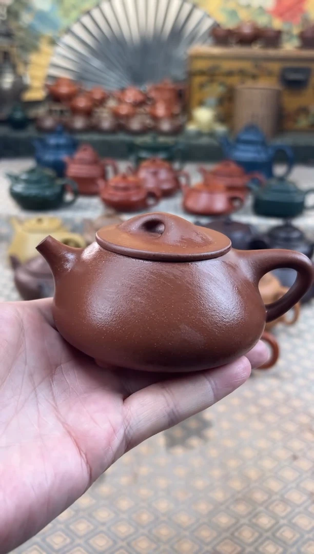 茶壶紫砂降坡泥满瓢壶180CC