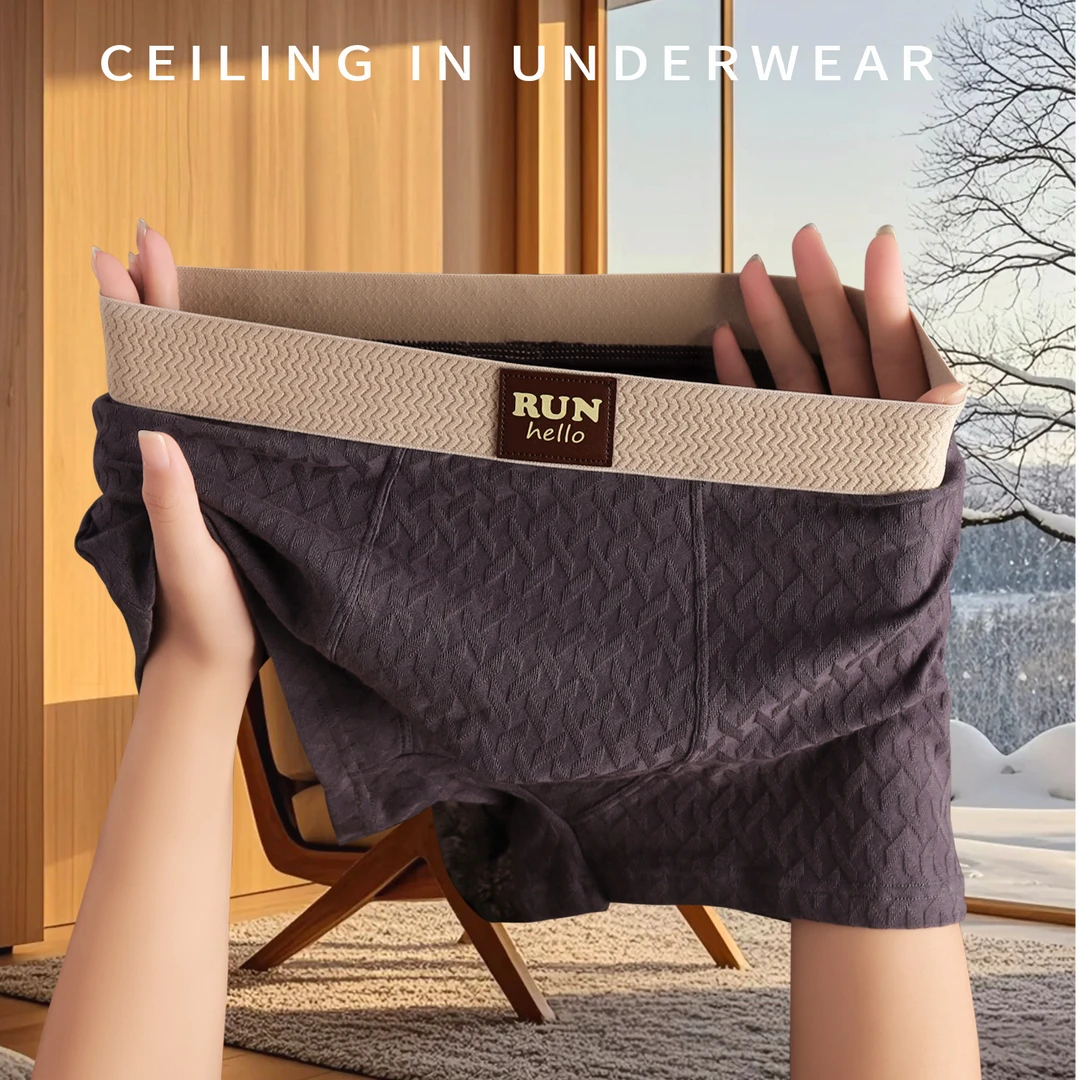 [3条装]秋冬新款棉质男士内裤男生舒适运动平角裤青年四角短裤衩