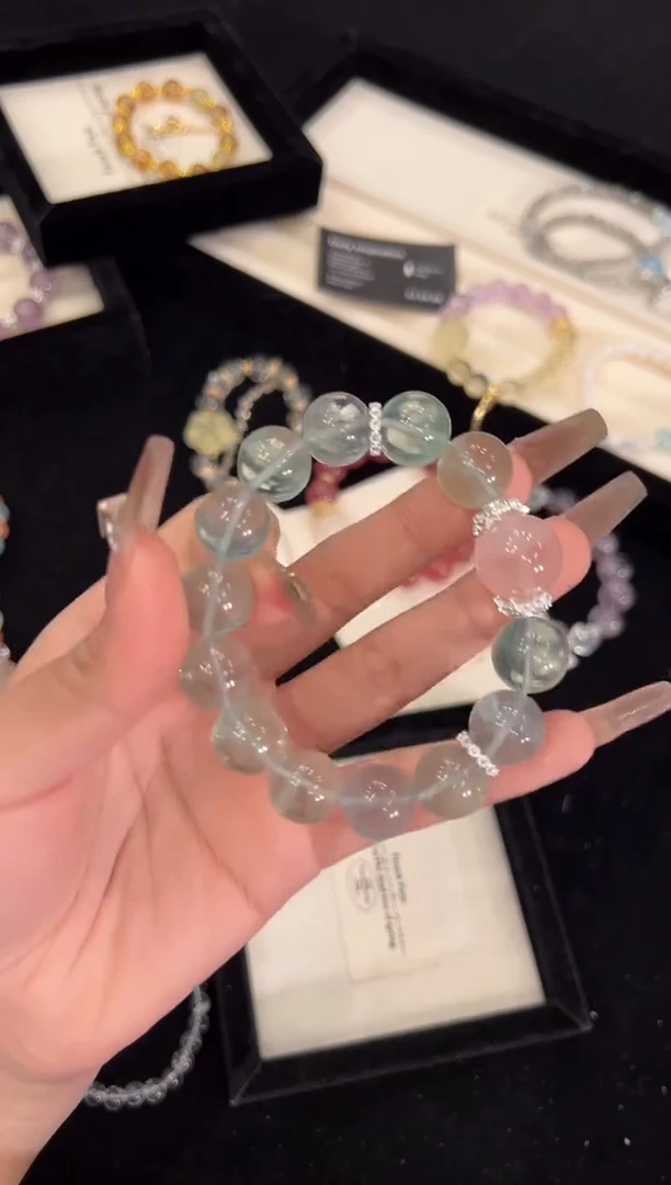 【闪购商品】水晶手链合金绿萤石手链x1347