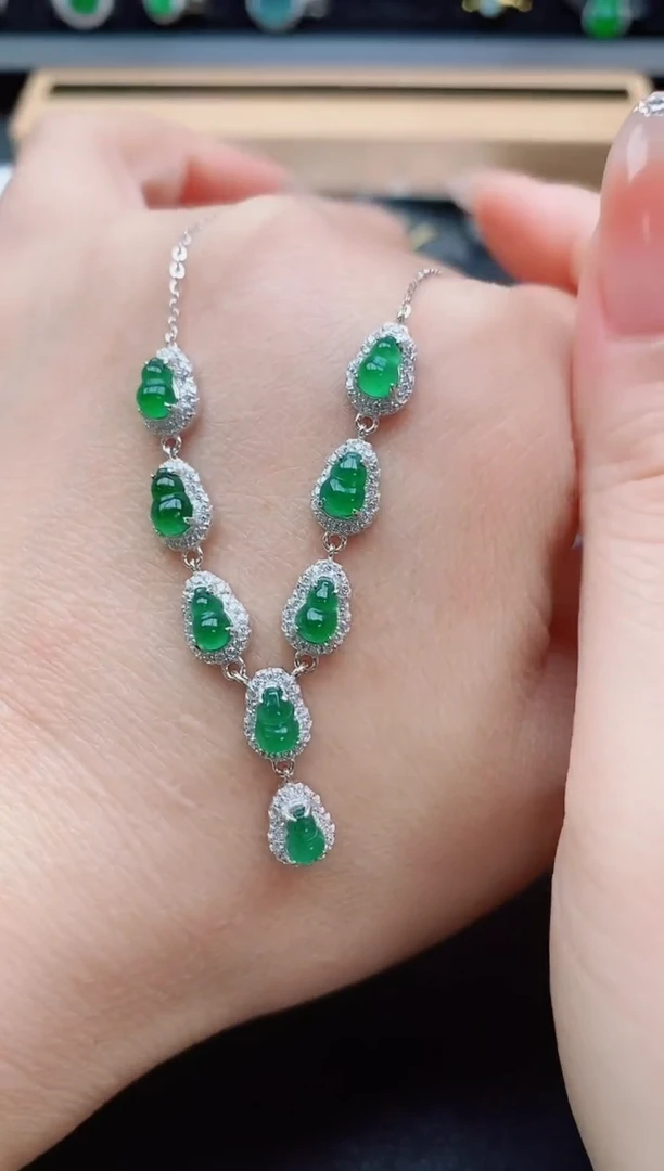 套链银S925镶嵌翡翠1