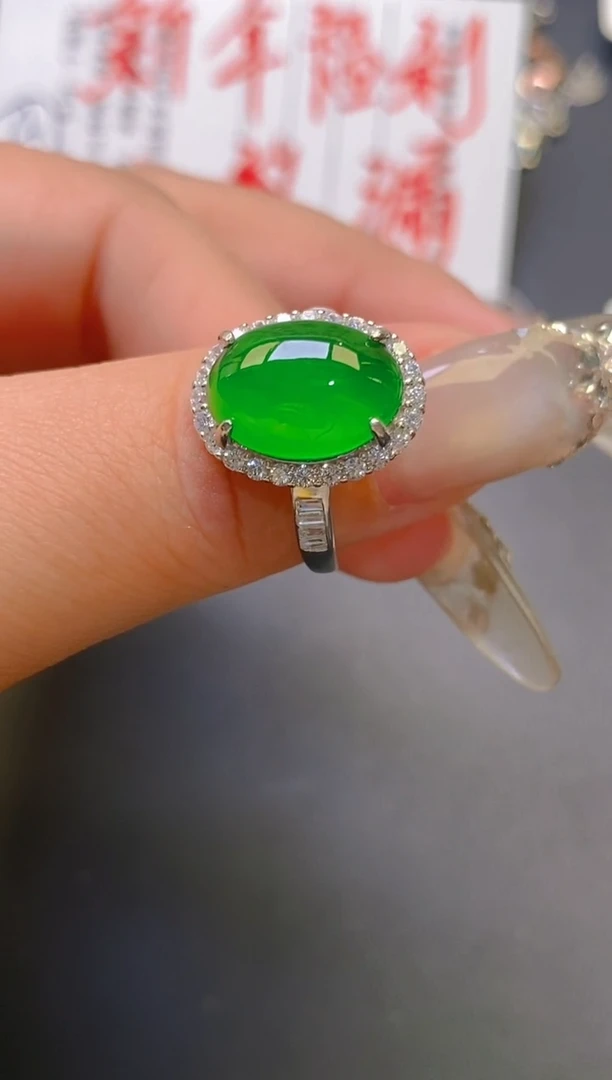 【闪购商品】翡翠耳饰银S925镶嵌天然A货翡翠1