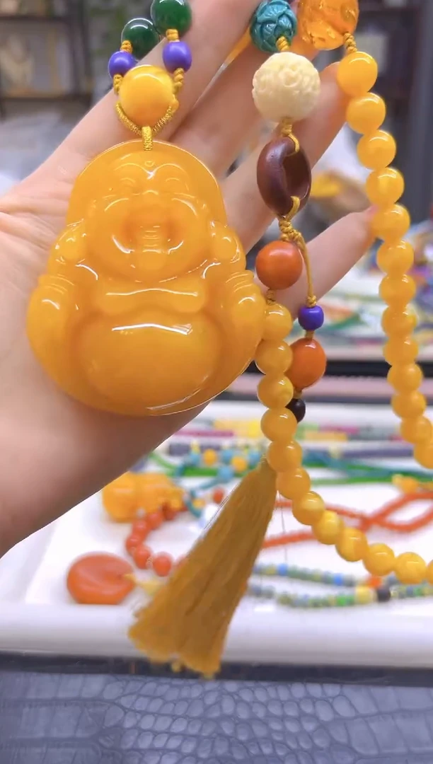 蜜蜡毛衣链未镶嵌DIY款M234