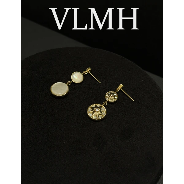 铜合金耳饰 CNC精工幸运八芒星吊坠耳环时尚轻奢耳钉气质VLMH1048