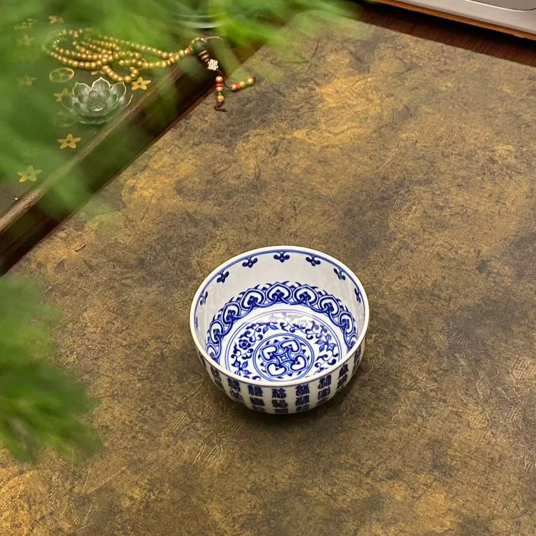 【四悦茶陶】百福宝相罗汉缸杯  景德镇陶瓷手工手绘容量150
