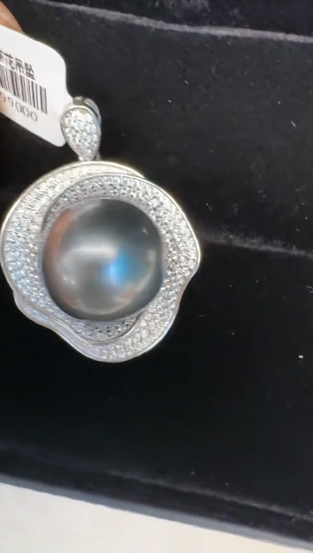 海水珍珠银S925镶嵌颈饰吊坠