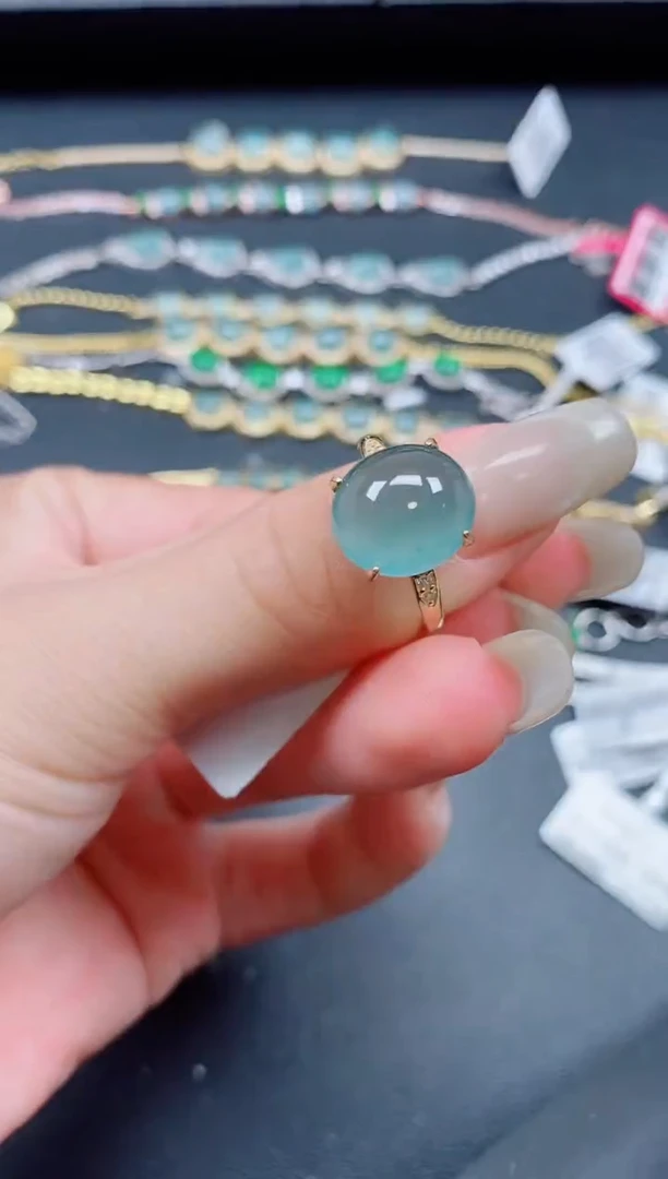 翡翠戒指银S925镶嵌11111