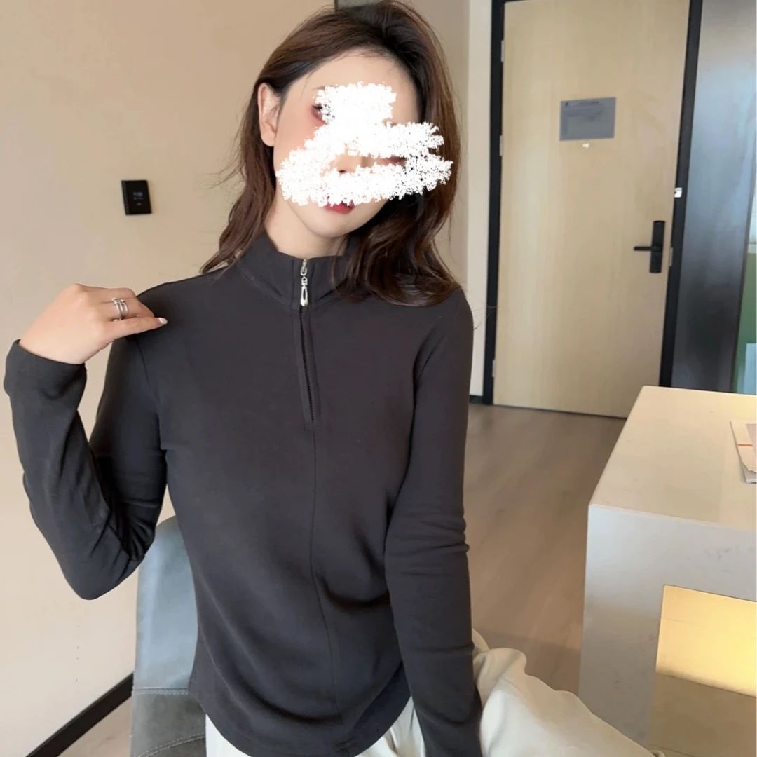 【青苍】2024新款秋冬加厚生物绒立领半拉链休闲上衣QXD51276