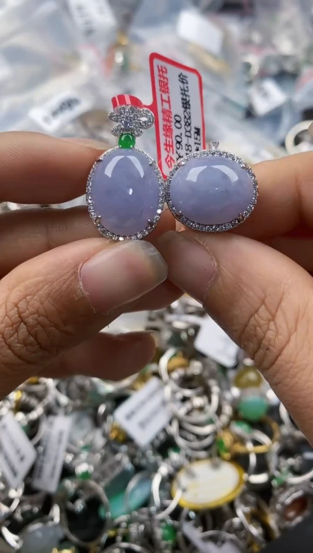 银S925镶嵌戒指翡翠333---2