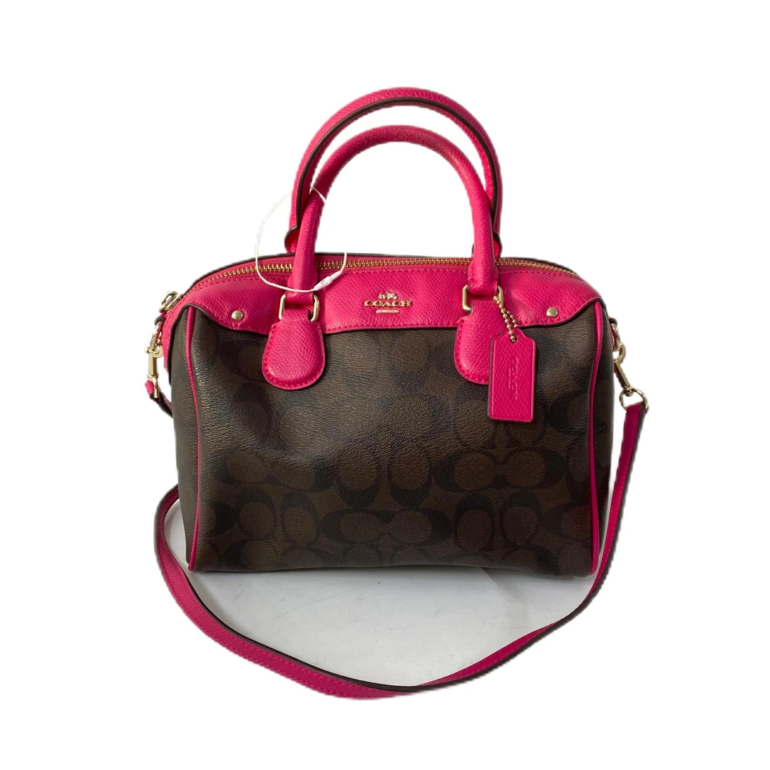 95新 COACH/蔻驰 经典老花PVC波士顿单肩手提斜挎包 AF-10112-E