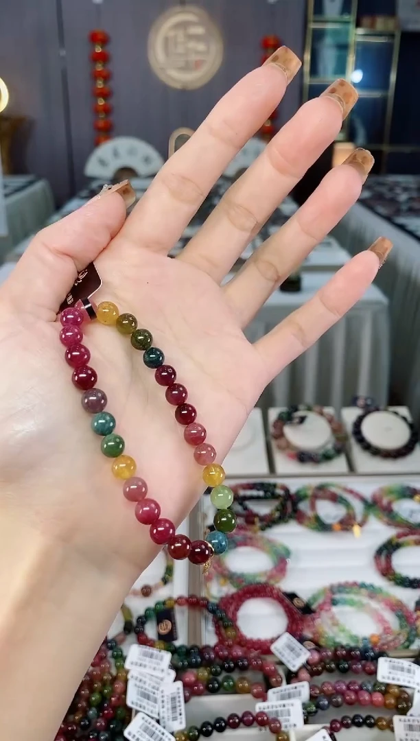 未镶嵌老矿碧玺单圈手串6mm+碧玺dan多样性发货一条