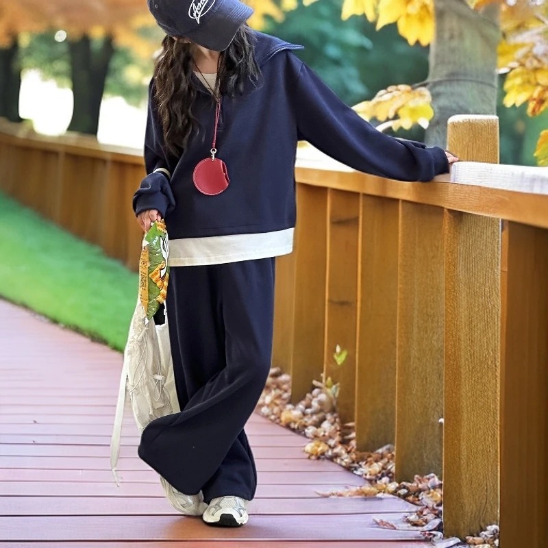 女童秋装套装2025新款大童女装洋气卫衣两件套秋季时尚运动儿童