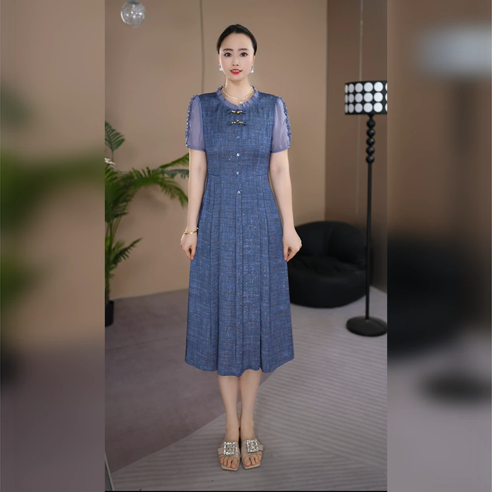 新中式国风连衣裙2025新款女2025夏季流行爆款通勤气质妈妈减龄裙