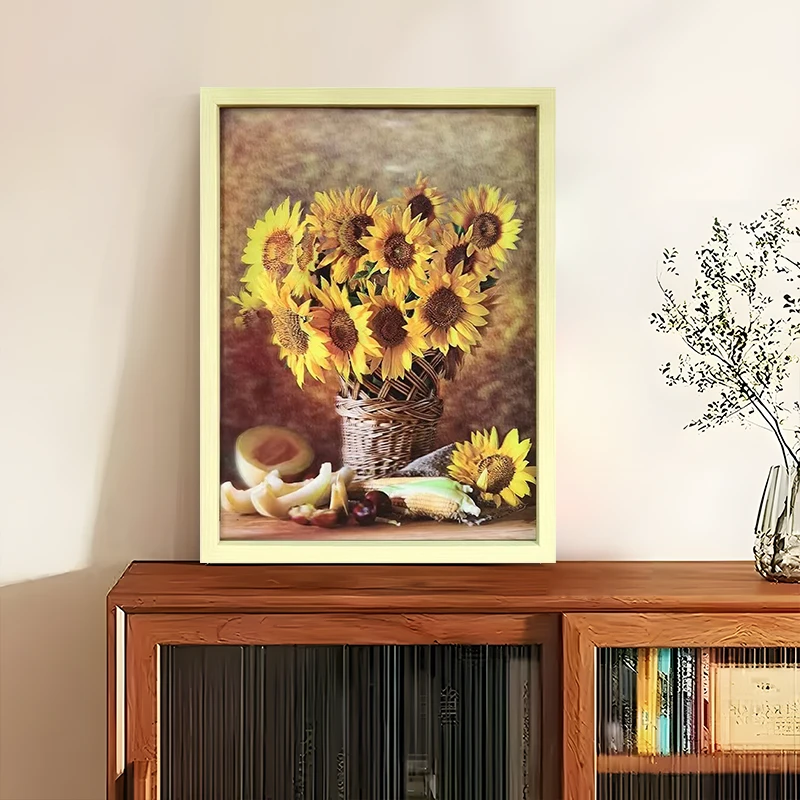 益师傅裸眼3D渐变立体装饰画 客厅背景墙餐厅饭厅挂画 向日葵3040