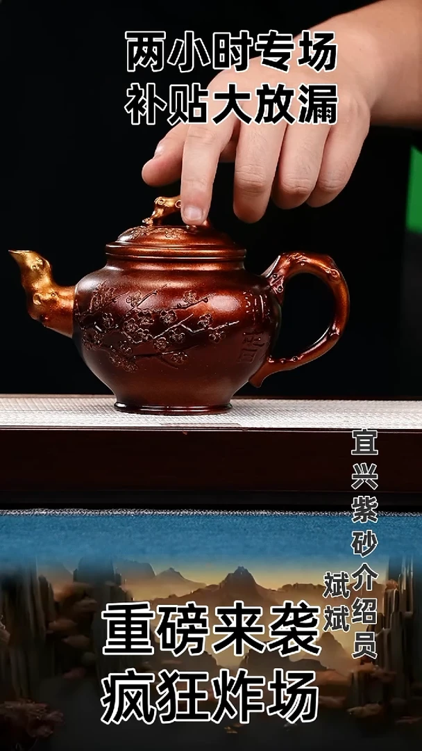 茶壶紫砂报春 明朝土 梅花